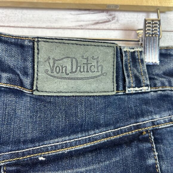 Von Dutch Denim Jean Stud Y2K Skirt Size L - Picture 7 of 12